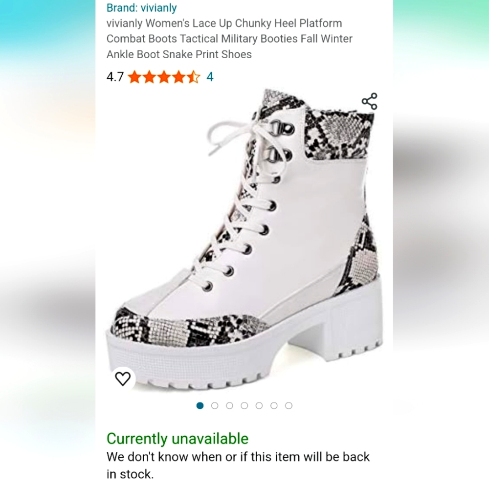 Cute New Vivianly Boots~Chunky Heel~Combat~Lace Up~Grunge~Size 8